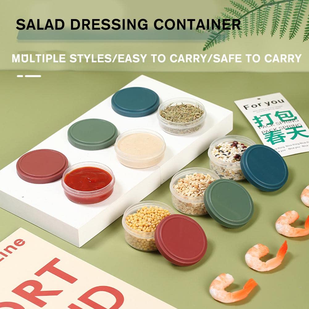 Contenitori per condimenti con coperchio, piccoli contenitori per salse con coperchio - Contenitori per la preparazione di pasti per insalata a tenuta stagna con coperchi,Scatola organizer portatile