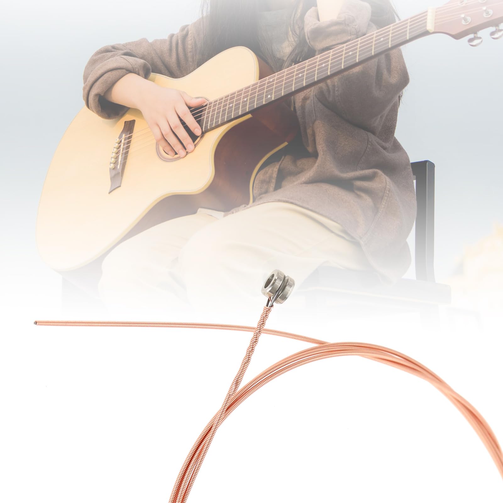 LT Easiyl 10pcs D-4th Guitar Strings Guitar D String 90cm Acoustic Guitar String Folk Guitar String Resistant Rust Copper String Guitar String Replacements - Image 3
