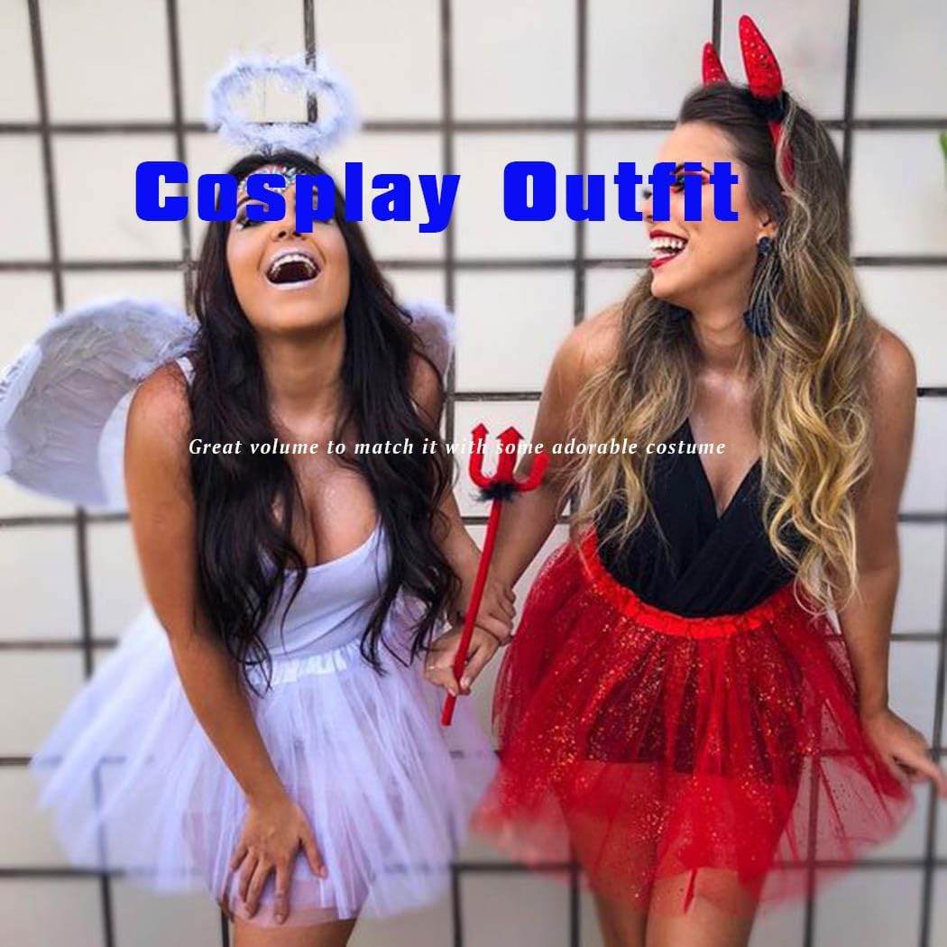 REETAN Adults Tulle Tutu Skirt Dance Short Skirts for Women