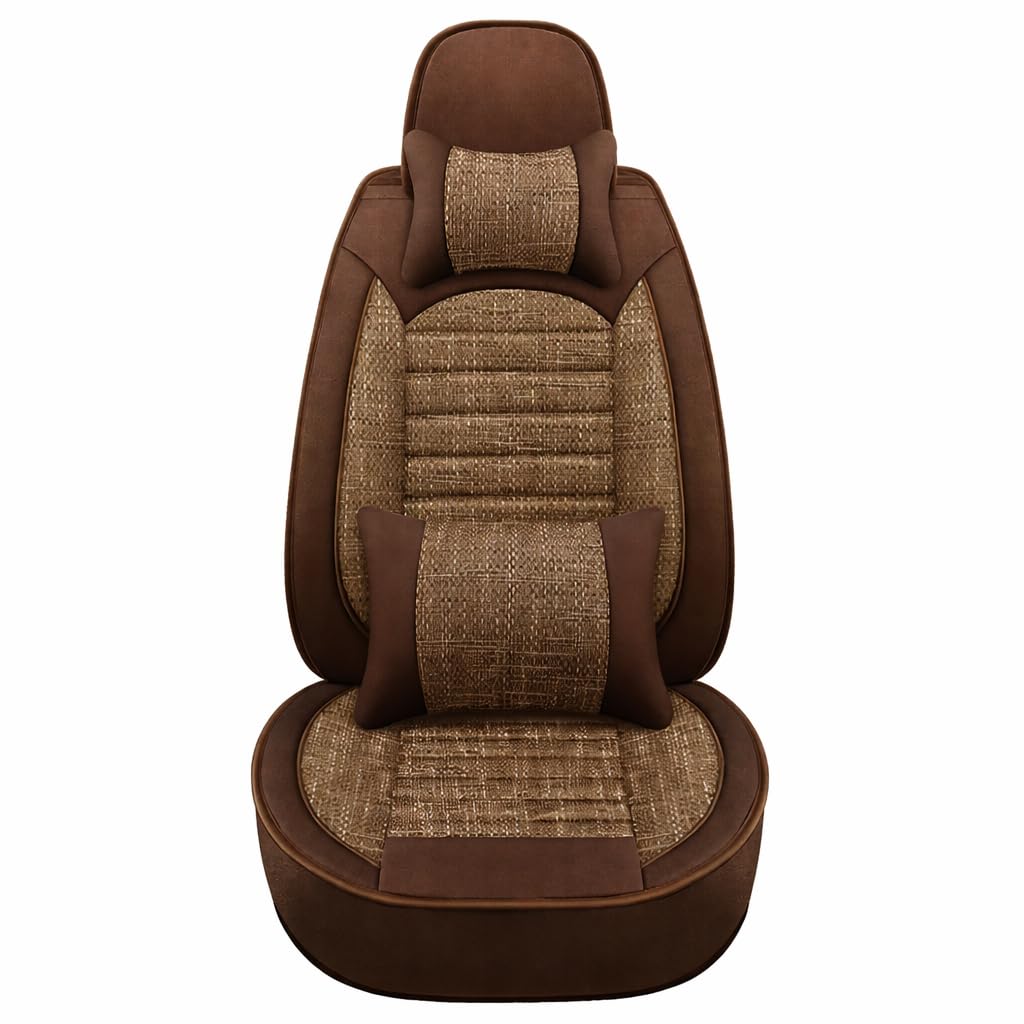 HAODQPSERTX Car Seat Covers Full Set for BMW Série 1 M140i 118i 120i 125i M135i 116i 135is 120d 120d 135i, Breathable Cotton Linen Seat Protectors Non Slip, Universal Interior Accessories
