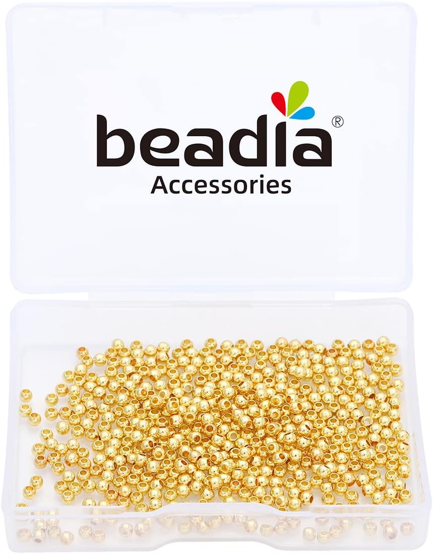 14K Gold Plated Round Spacer Beads 2.5mm 500pcs for Jewelry Making Findings Non Tarnish - Image 5