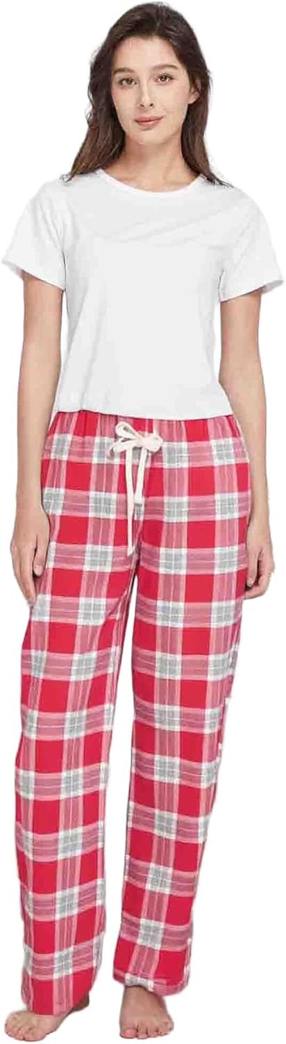 Women's Cotton Flannel Pajama Pants, Soft Lounge Bottoms with Pockets - Image 2