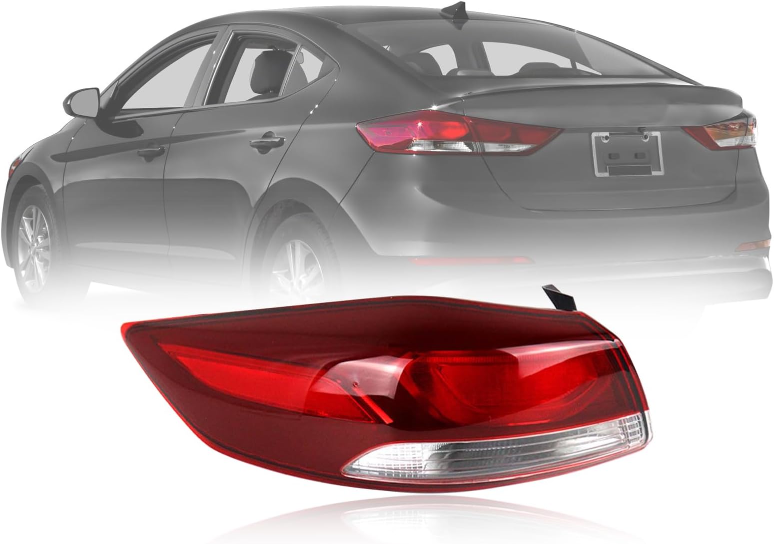 Rear Outer Left Tail Light for Hyundai Elantra 2017 2018 2019 No Bulb