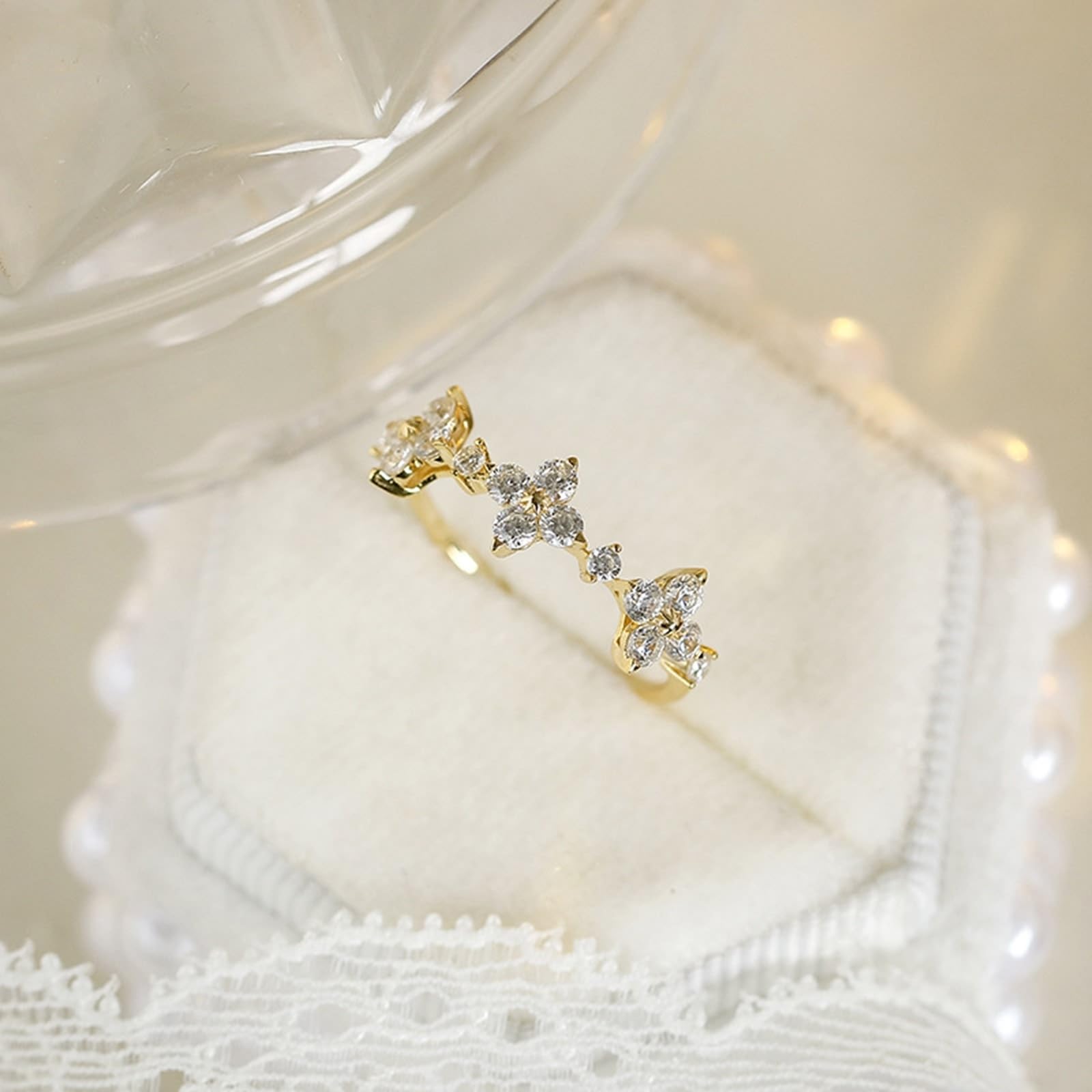Or Au 375/585/750 Bague de fiançailles classique avec moissanite