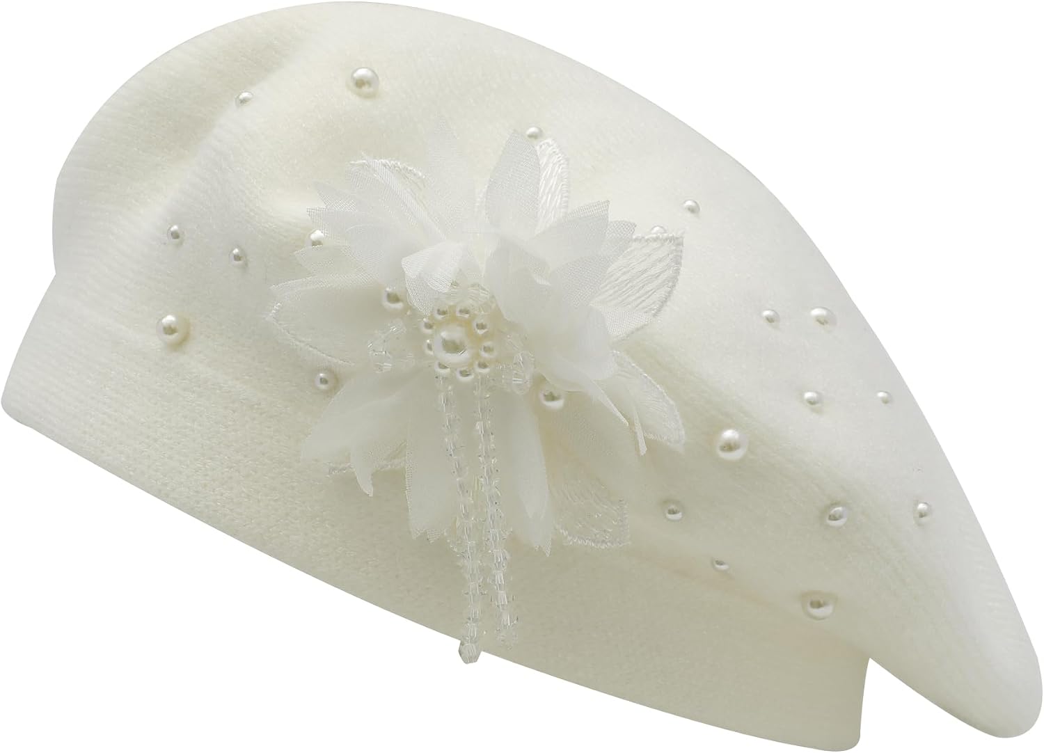 ZLYC Kids Beret Hat Girls Solid Color Knitted Floral Artist French Beret Cap
