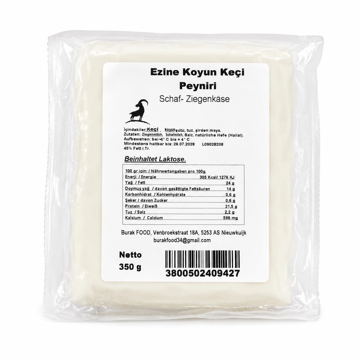 Ezine Fromage (mouton de chèvre) – 350 g -Ezine Peyniri (Keçi-Koyun)