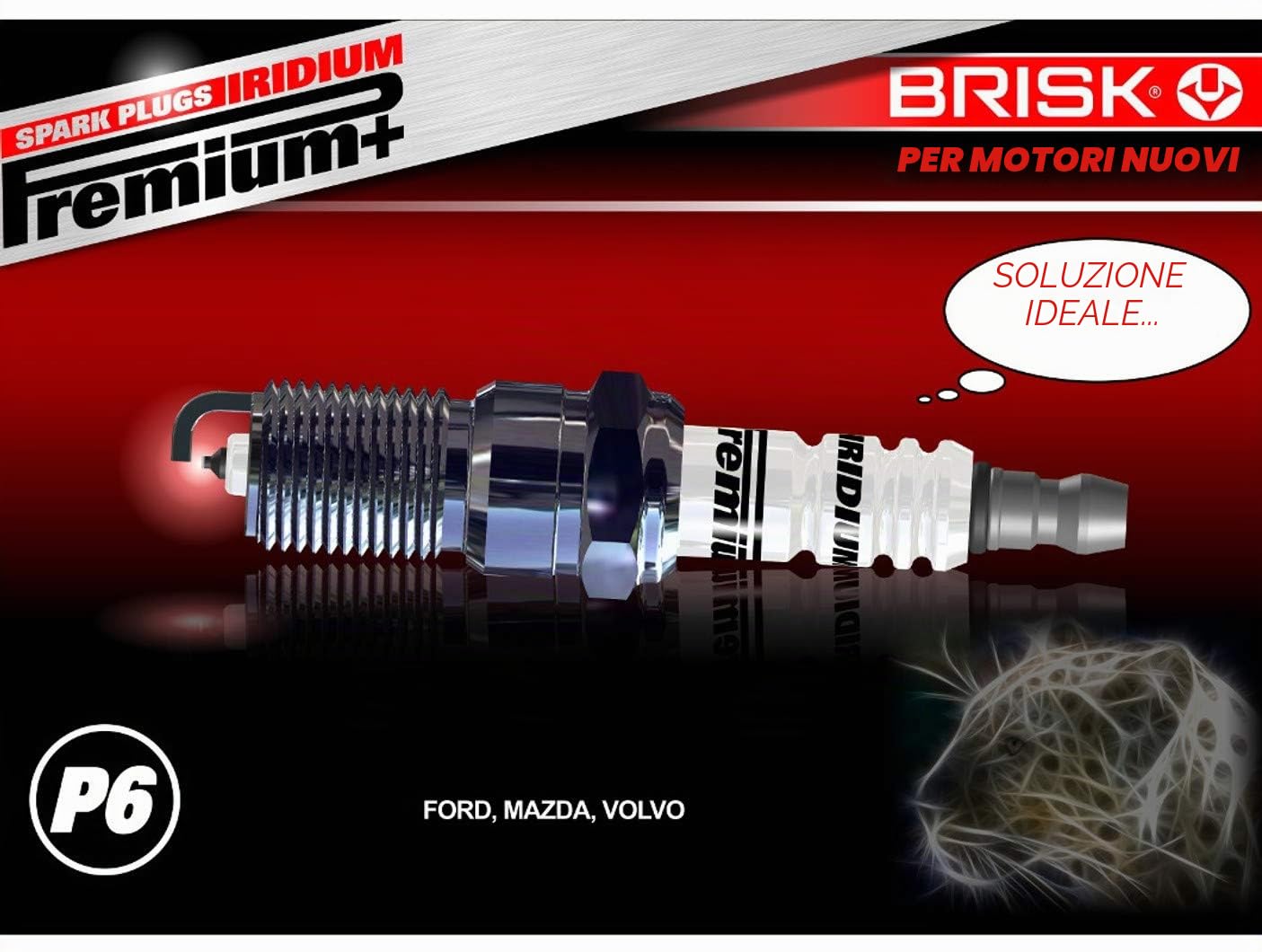 BRISK Iridium Premium+ Plus P6 1624 Candele d'accensione, set di 4