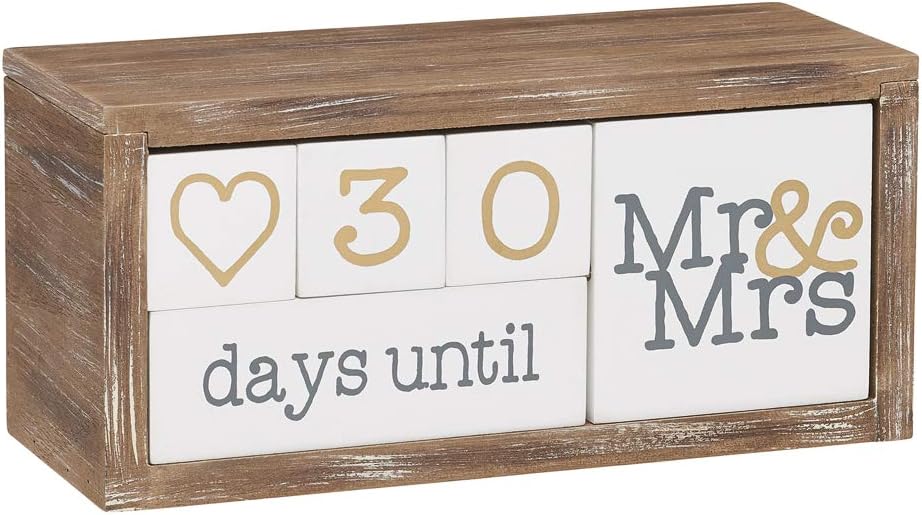 Collins Painting Mr. & Mrs. Countdown Clock - Wedding Countdown - Bridal Shower Gifts - Just Engaged Gifts