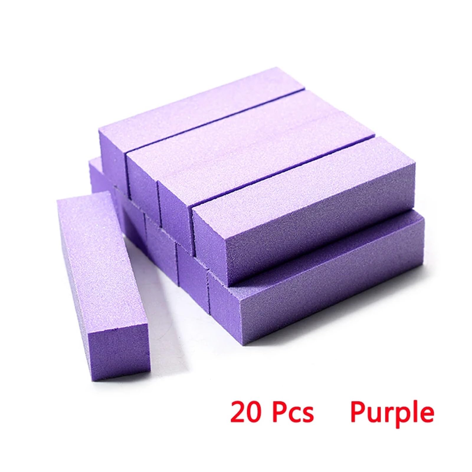 10/20 Stück Blöcke Puffer Schleifpapier 180/100 Nagelfeile Professionelles Pediküre-Maniküre-Werkzeug Waschbarer Schleif- und Polierstreifen(20 Pcs Purple)