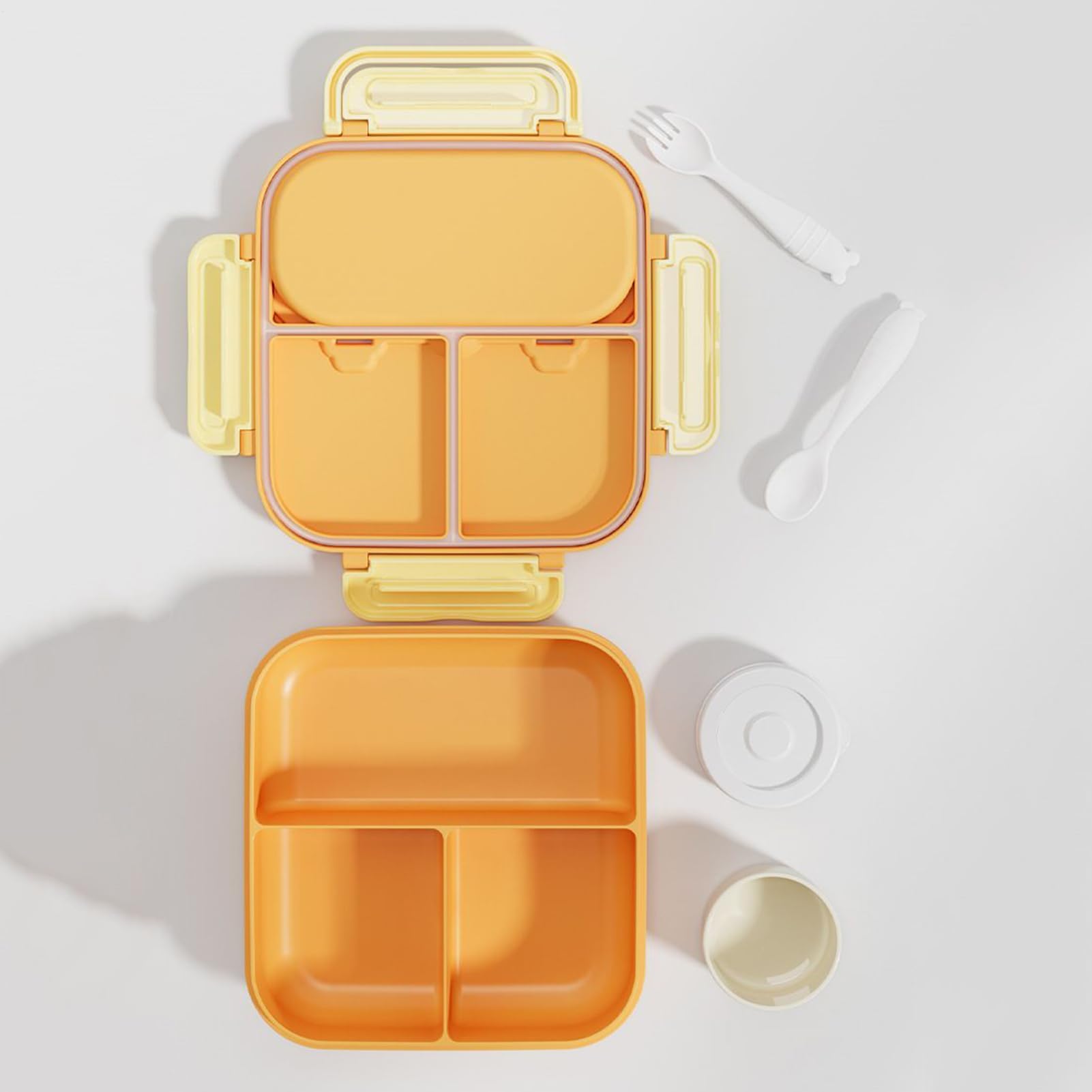 MRKU Fiambrera para niños pequeños, Compartimento de 1000 ml para meriendas Infantiles, Recipiente Reutilizable para ensaladas, sándwiches, meriendas, Escuela, guardería, Camping y Viajes.