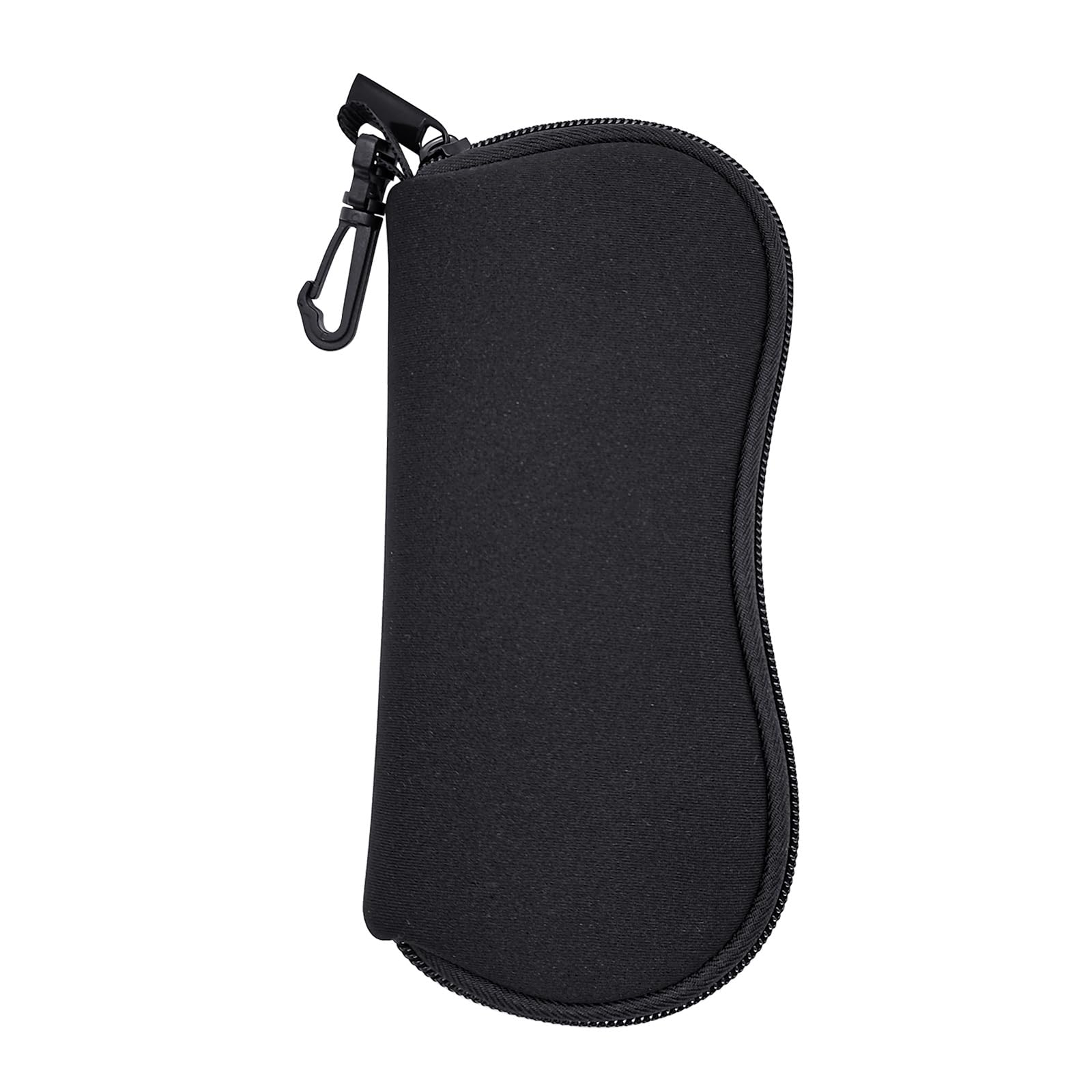 Sunglasses Soft Case Portable Travel Spectacle Case Ultra Light Neoprene Zipper Eyeglass Case With Belt Clip (Black)