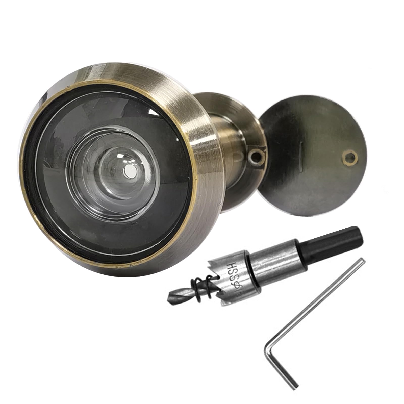 ドットアール Door Viewer with 16mm Drill Bit, Solid Brass Peephole 200-degree