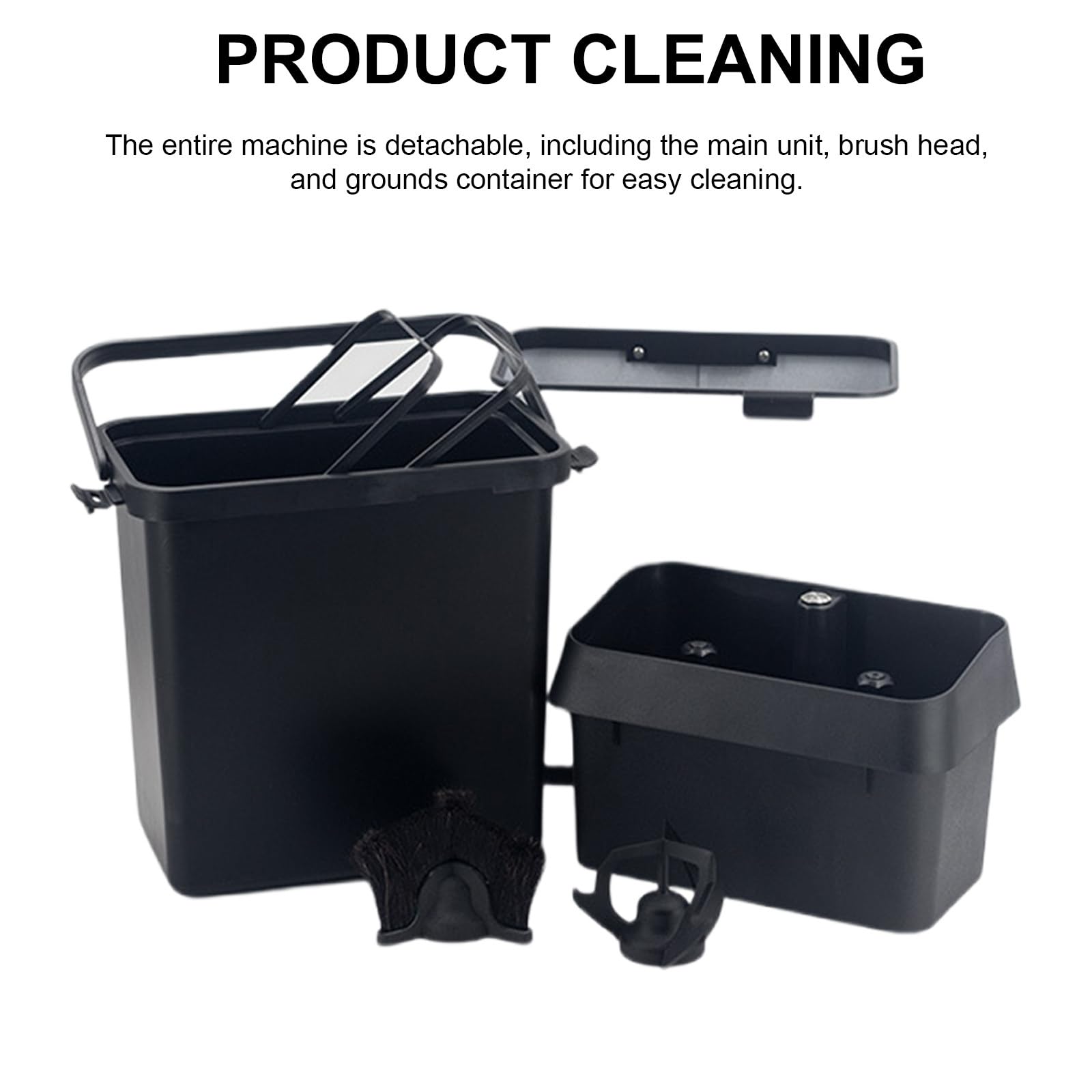 Elektryczna Maszyna do Czyszczenia PortafiltróW,UrząDzenie do Czyszczenia FiltróW do Kawy, Z 2 Skrobakami I 1 GłOwicą Szczotkową, do Kawy Ze Stali Nierdzewnej White