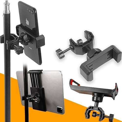 Miniatura 7 de Soporte de micrófono Soporte de teléfono Soporte de micrófono de plástico para teléfonos giratorios de 360 grados Clip