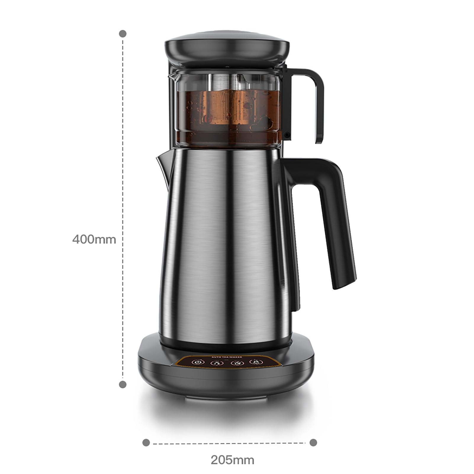 Elektryczny ekspres do kawy po turecku, 2,8 l – dzbanek ze stali nierdzewnej, ergonomiczny uchwyt zapobiegający oparzeniom, 1800 W do podgrzewania espresso, herbaty i mleka(Red)
