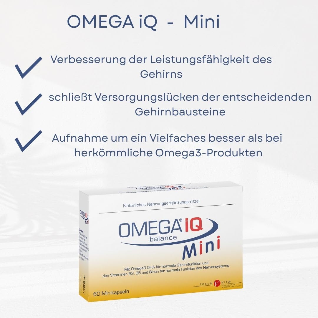 Omega IQ Mini - Omega3 Fettsäuren DHA und EPA in Phospholipid Form bei Stress und Konzentrationsschwäche