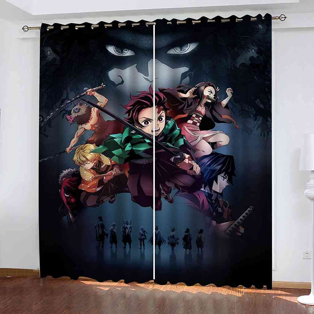 Rideau occultant à oeillets avec impression de dessin animé 3D pour chambre d'enfant