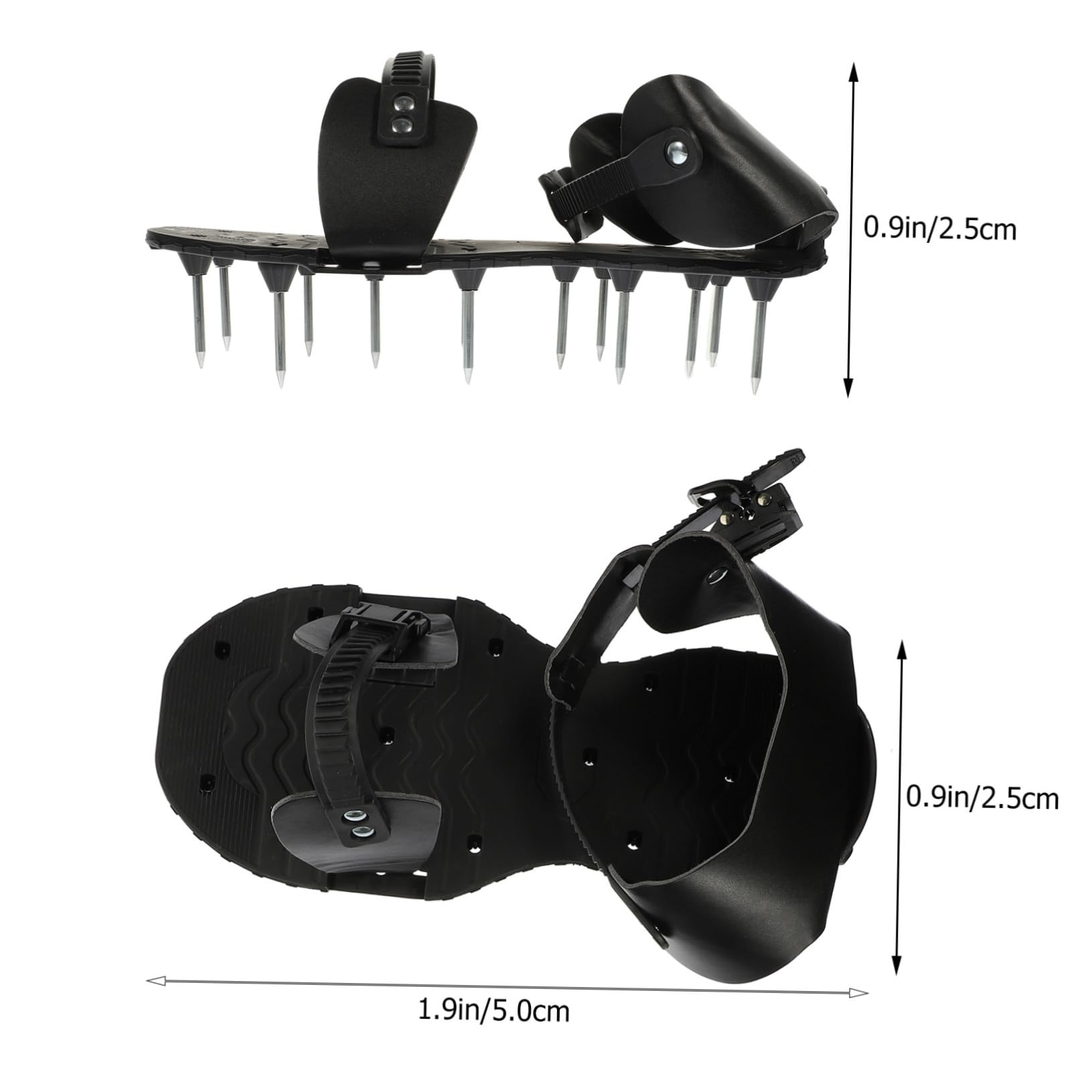 Zapatos Aireadores de Césped Calzado para Jardín Mejora la Salud del Césped Púas de PU Resistentes Negro para Jardinería para Uso en Patio y Jardín