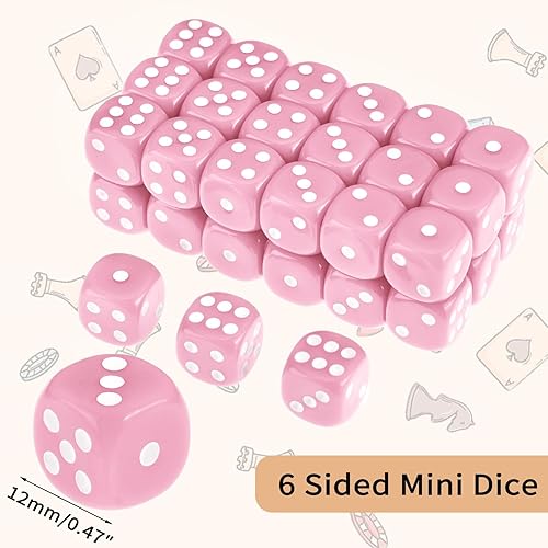 Miniatura 51 de Juego de 36 dados mini de 0.472 in, 6 caras, juego de dados con patrón de perlas, 6 dados estándar para Yahtzee, Bunco o enseñanza de matemáticas
