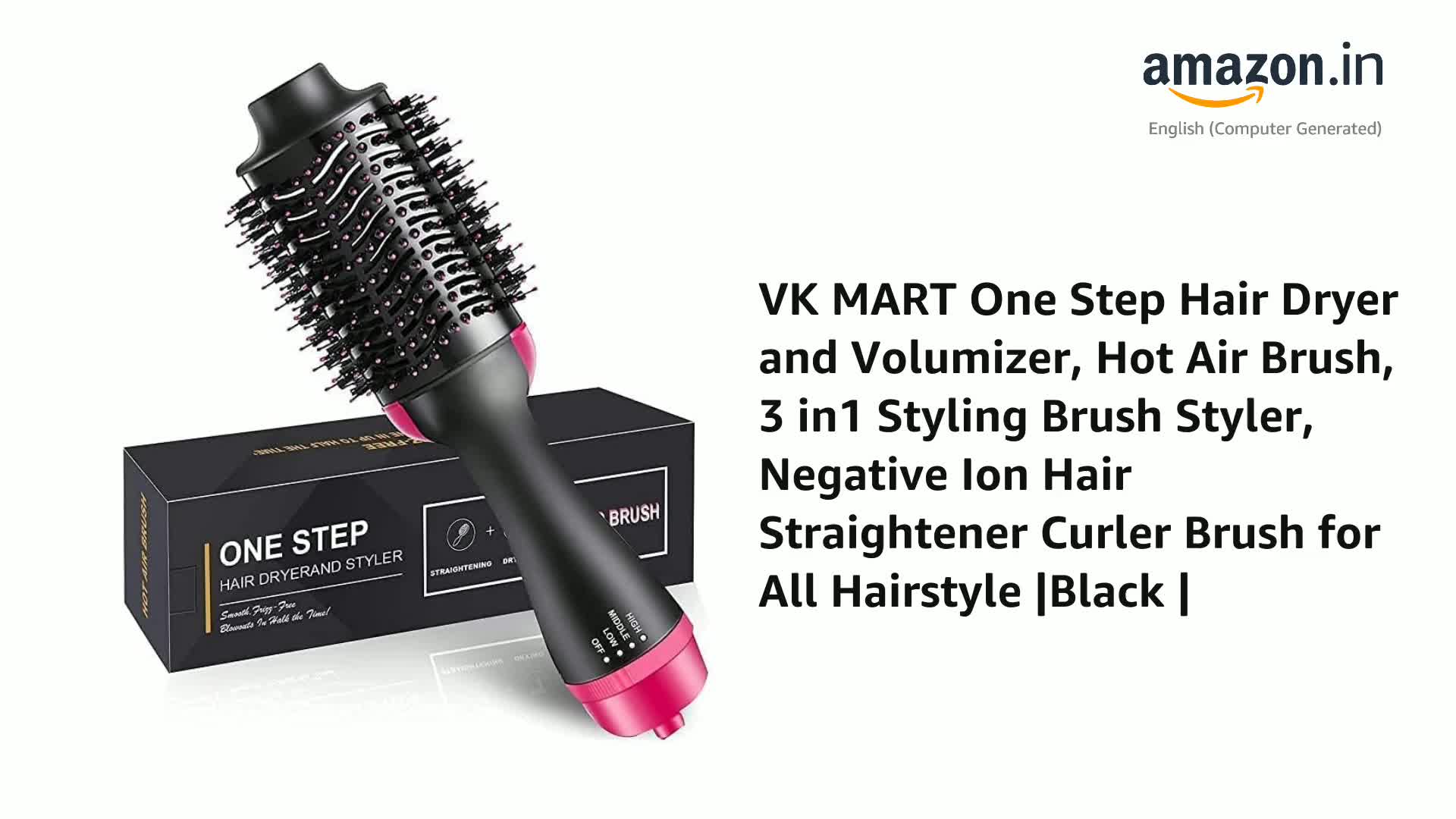 Vk Mart One Step Hair Dryer And Volumizer, Hot Air Brush, 3 In1