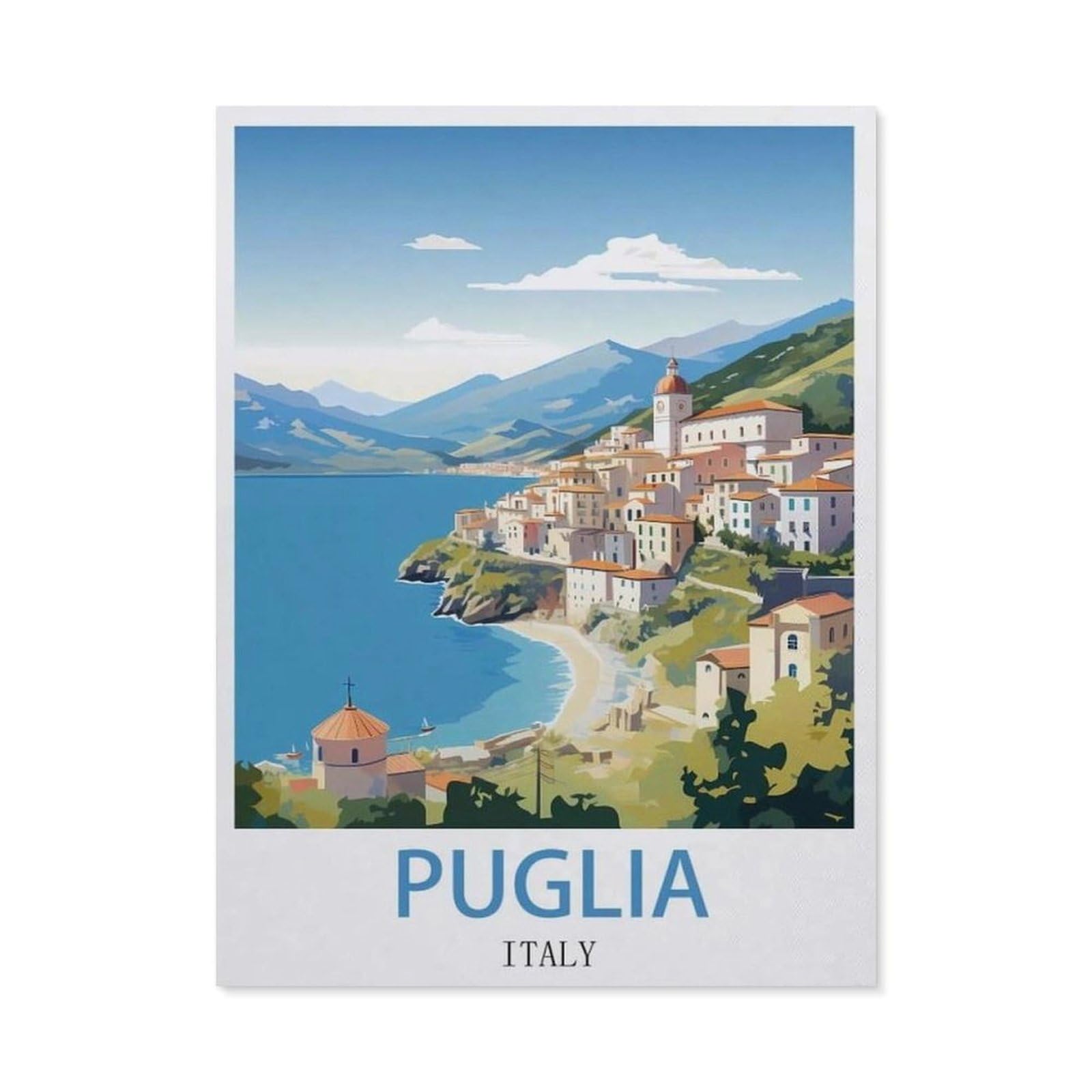 Funny Metal Tin Signs，Puglia Italy(15x30cm）