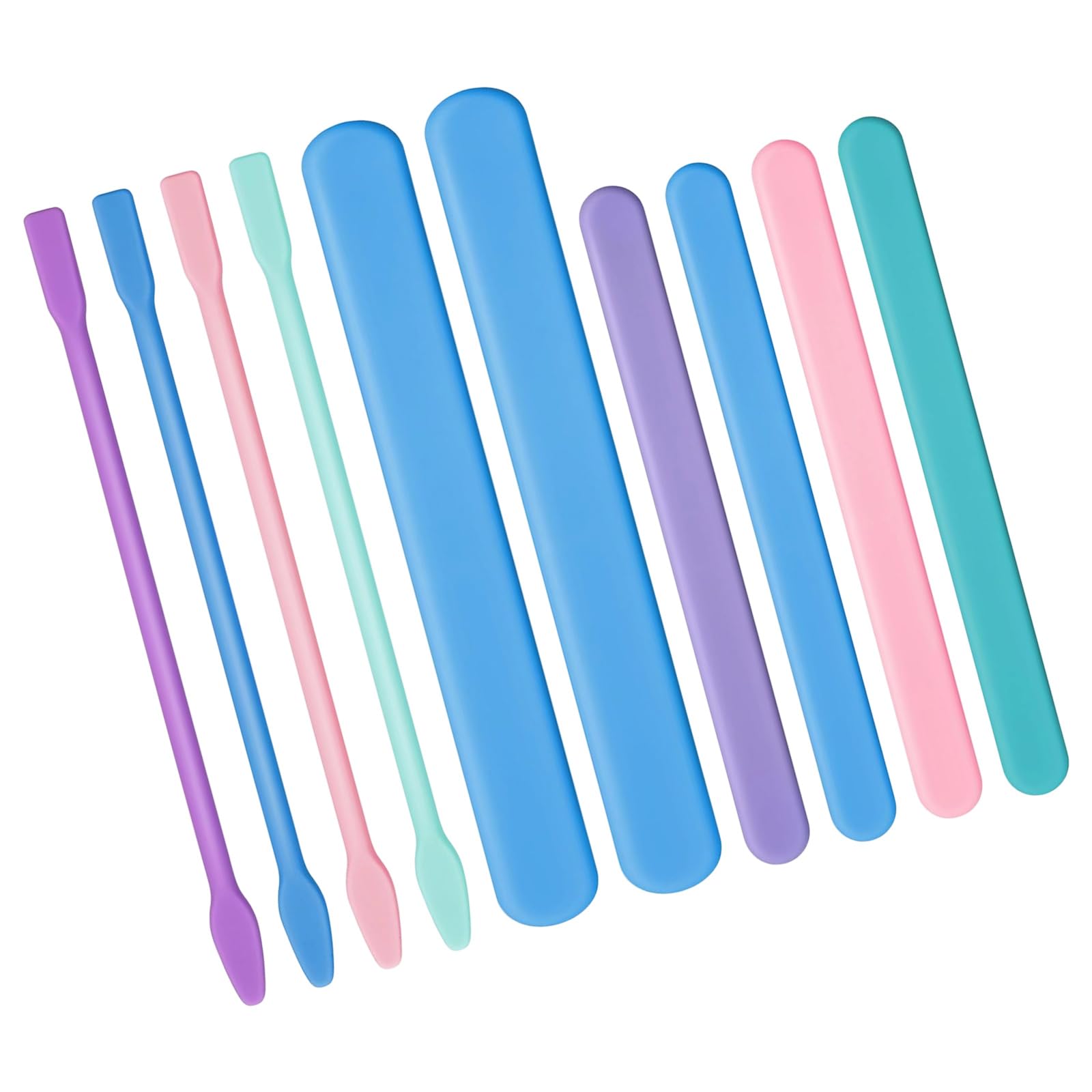10Pcs Silicone Stir Sticks Waxing Spatulas for DIYer Art Making and Beauty Applications Paint Epoxy Hair Removal Silicone Stirring Sticks for Epoxy Resin Mixing and Beauty Applications Waxing