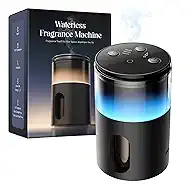 Waterless Essential Oil Diffuser: 9 Colors LED Scent Diffuser for Home&Car&Office - Portable Diffuser with 48H Battery, 4 Timers & 3 Mist Levels, Charcoal Black