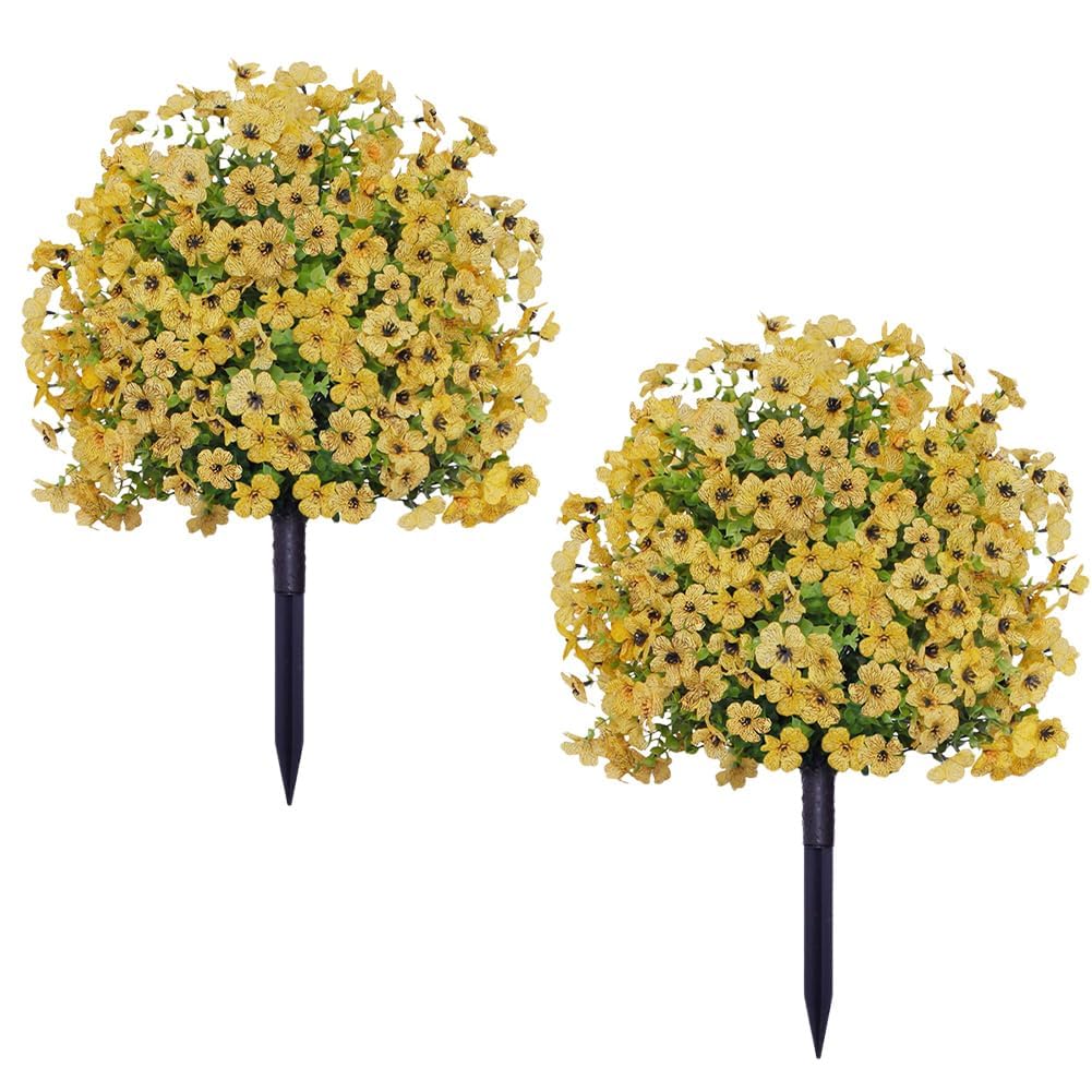 Lot de 2 Arbres Topiaires Artificiels Cyprès 60cm, Buissons Réalistes Résistants aux UV, Entretien Facile, avec Piquet, pour intérieur, extérieur, entrée, Jardin et terrasse