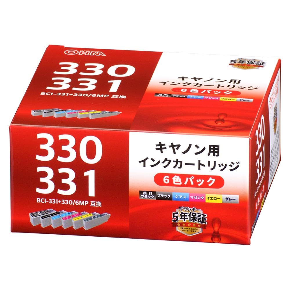 Amazon.co.jp: オーム電機 インク 互換 キヤノン キャノン BCI-331+330