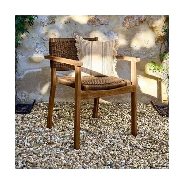 Loberon Gartenstuhl Calvini Teakholz Braun