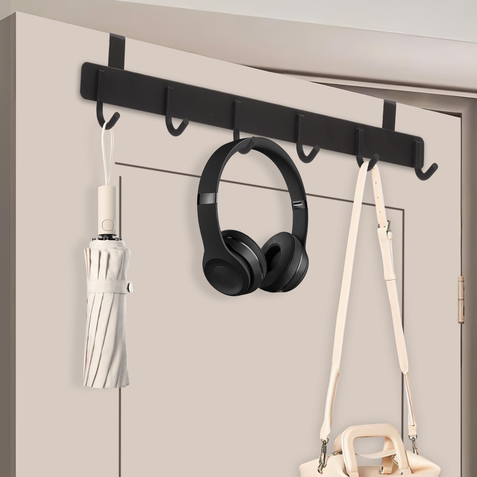 Srvillg 2PCS Door Hook Hanger, Over Door Hanger Hooks, Door Hanger Coat Rack, Back of Door Hooks for Coats Hats, Bags - Image 4
