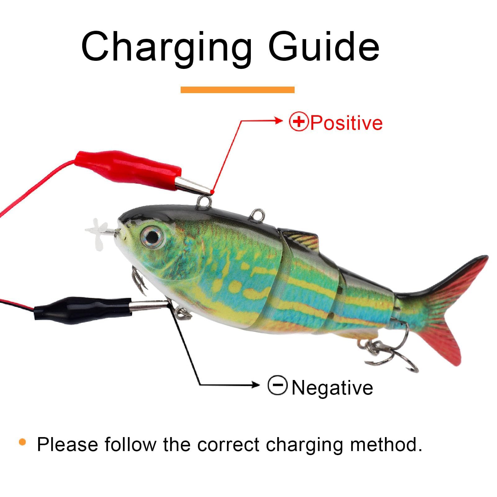 Appât de Pêche électrique articulé, Leurre de Pêche Robotique avec LED, Rechargeable par USB, adapté aux Environnements d'eau Douce