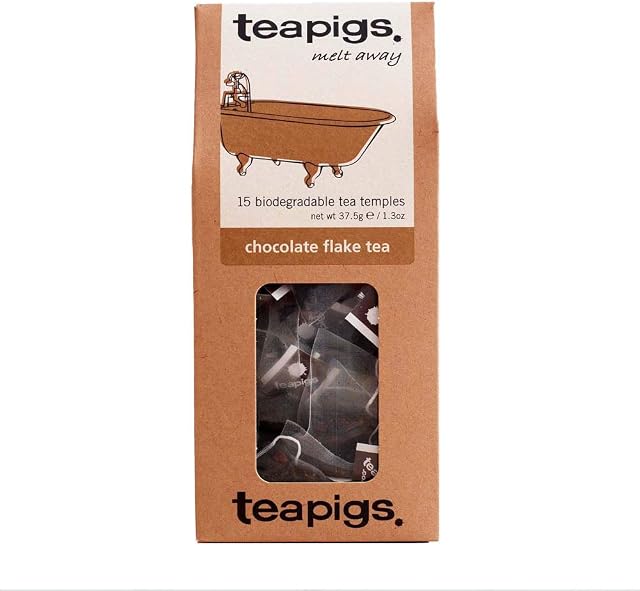 Teapigs Chocolate Flake Teabags Made With Whole Tea Leaves (1 Pack of 15 Tea Bags) Loose Leaf Quality Ceylon Black Tea with Cocoa| Chocolate Tea