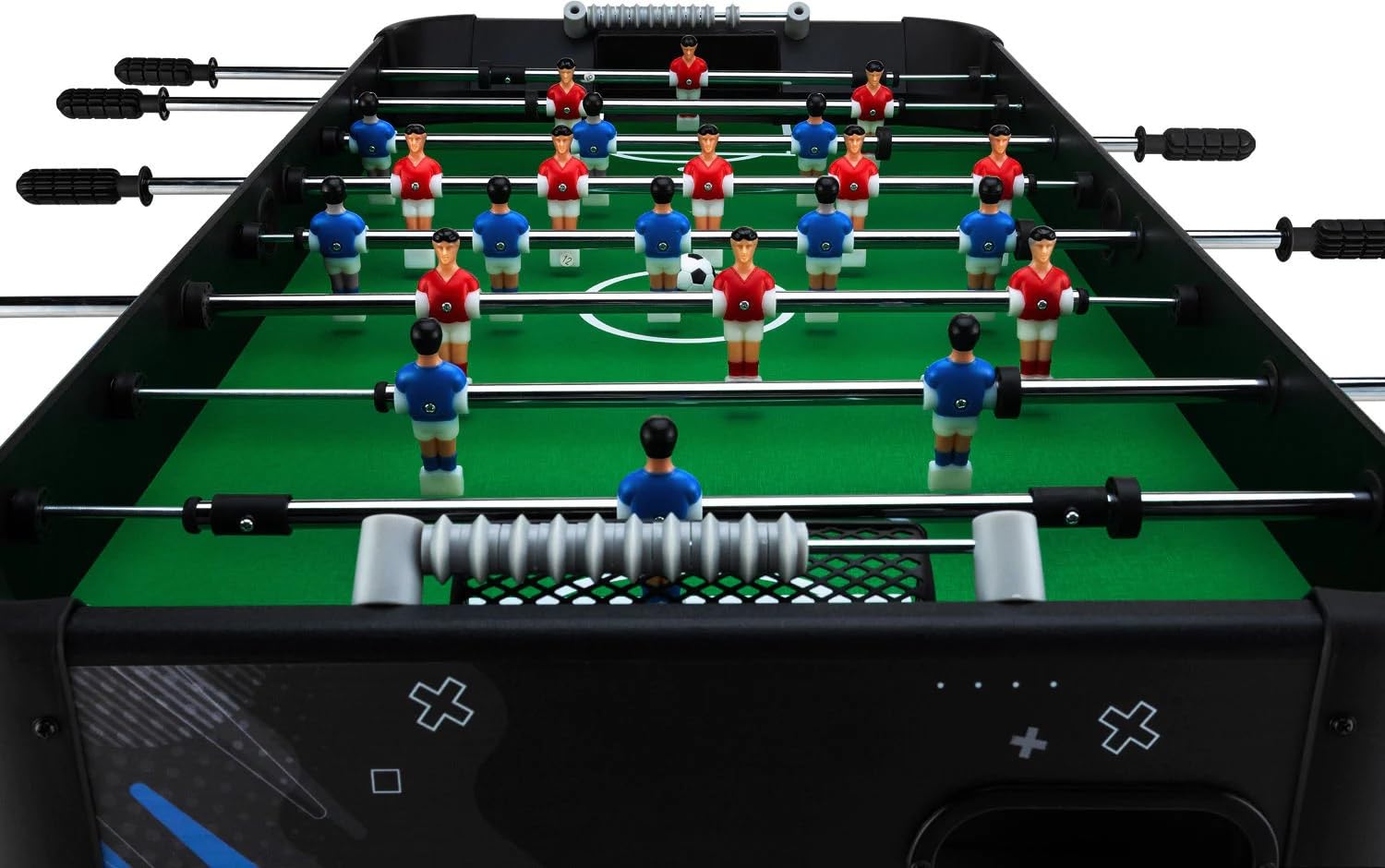 Calcio biliardino, calcio balilla per bambini e adulti, 139 x 60 x 80 cm, con 2 palline, tavolo da calcio con 22 giocatori, contatore