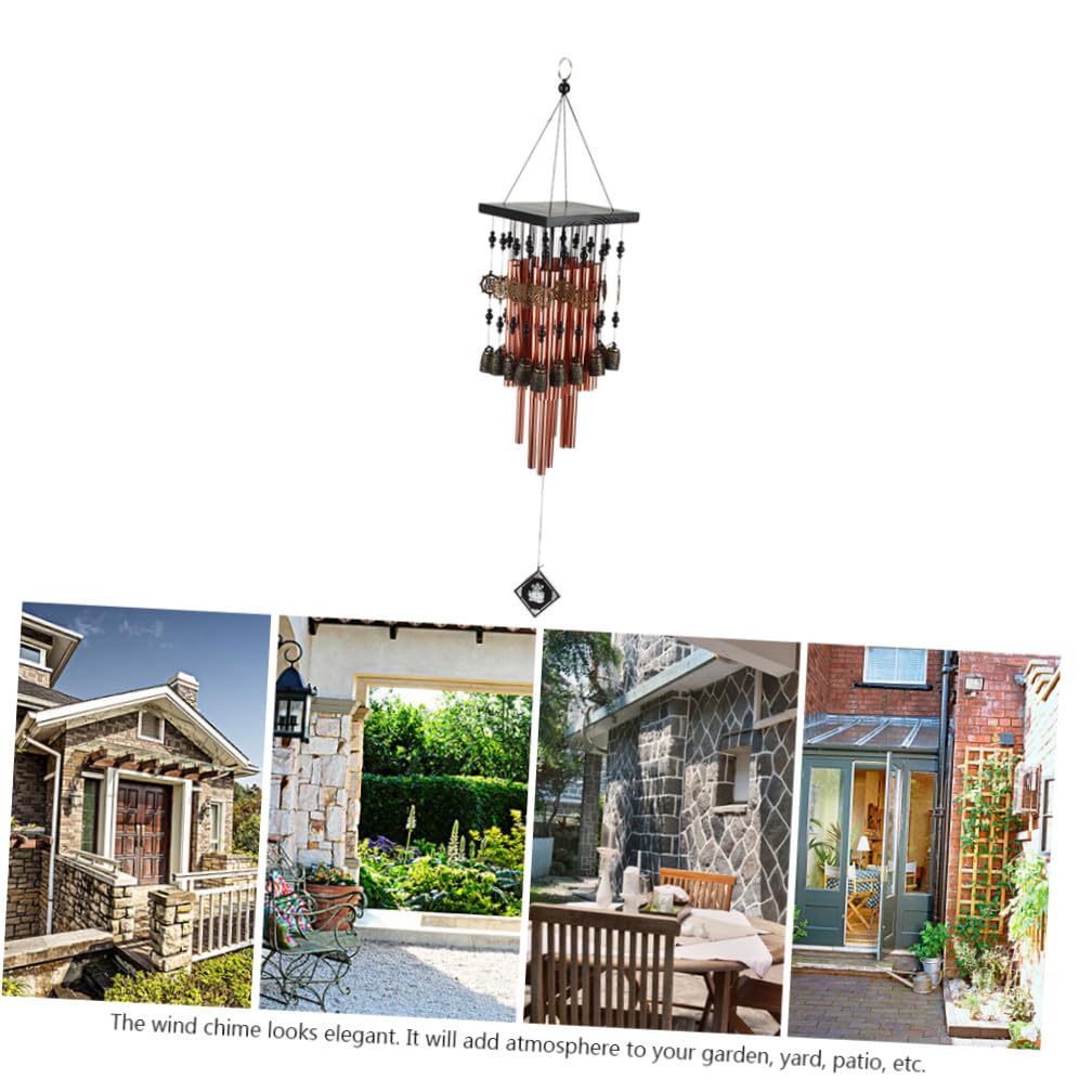 Toddmomy Retro Windspiel aus Bronze und Kupfer mit Aluminiumrohren Kreative Gartendeko für Balkon und Terrasse Umweltfreundliche Windspiele mit Beruhigendem Klang Geschenkidee für Heim
