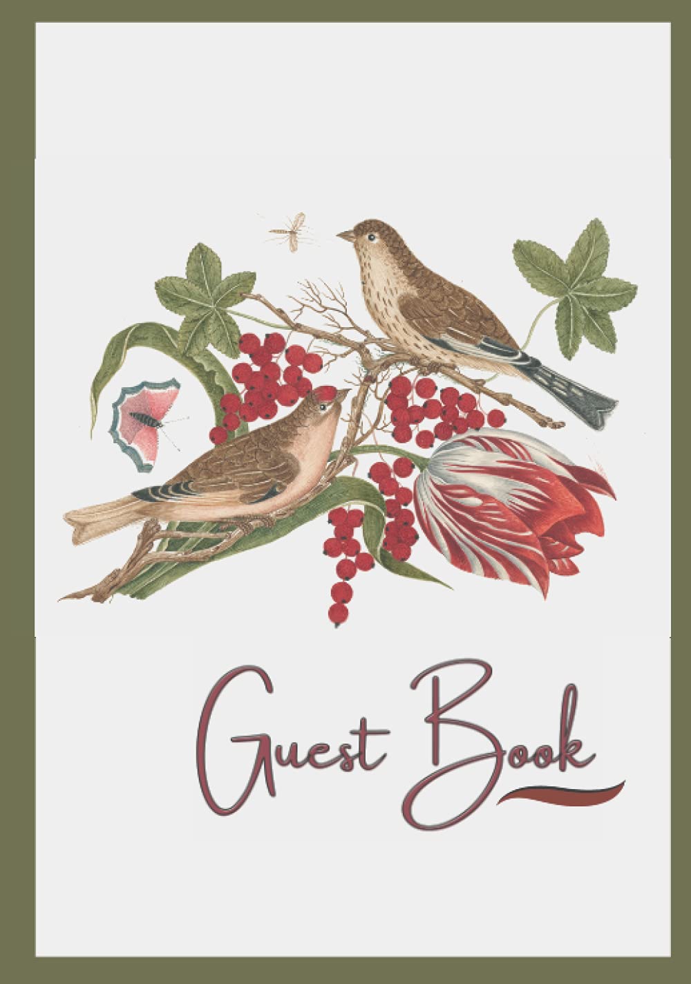Guest Book: Visitor Comment Book Hardback A Guest Book With Birds For Holiday Homes, Vacation Rentals, Bed and Breakfasts, Home Exchanges & Lodges with Nature and Bird Watching/Birding Theme
