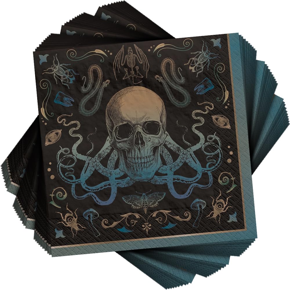 Dark Academia Serviettes de table 16,5 x 16,5 cm