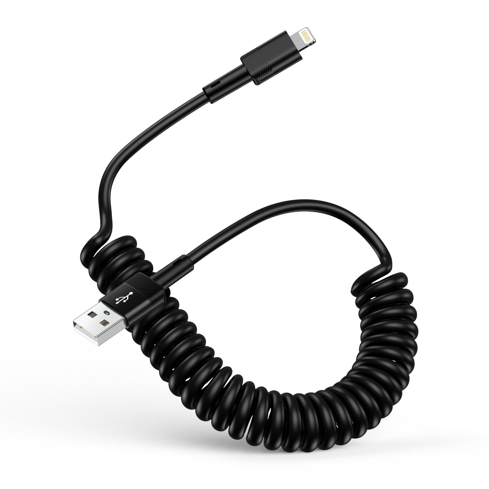 kigpozi Spiralkabel USB A auf Lightning Kabel,A-pple Carplay