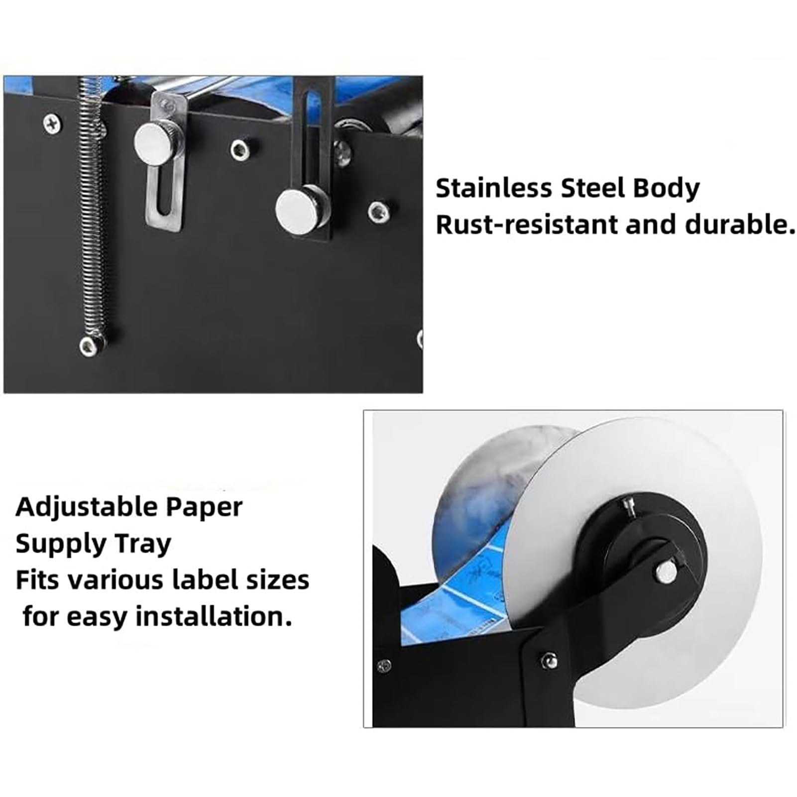 Etichettatrice manuale per bottiglie con vassoio carta regolabile, applicatore di adesivi tenuto in mano per imballaggi efficienti