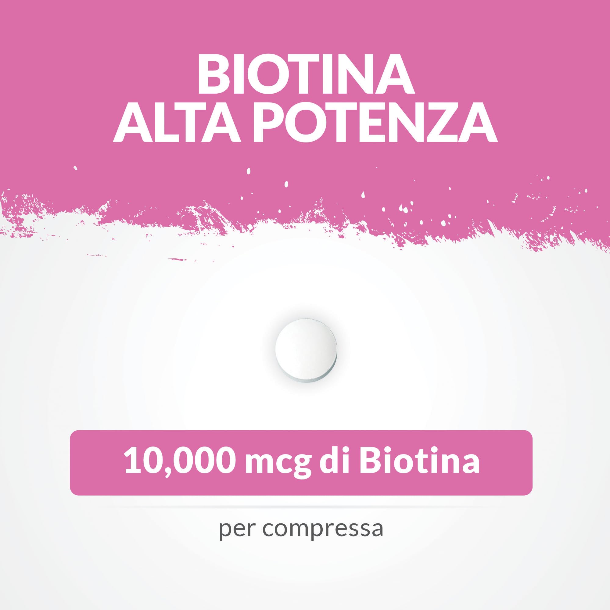 Biotina 10000 mcg - 365 Compresse Vegane - 1 Anno di Trattamento - Integratore per Crescita Capelli, Unghie & Pelle - Prodotto in Europa - Nu U Nutrition