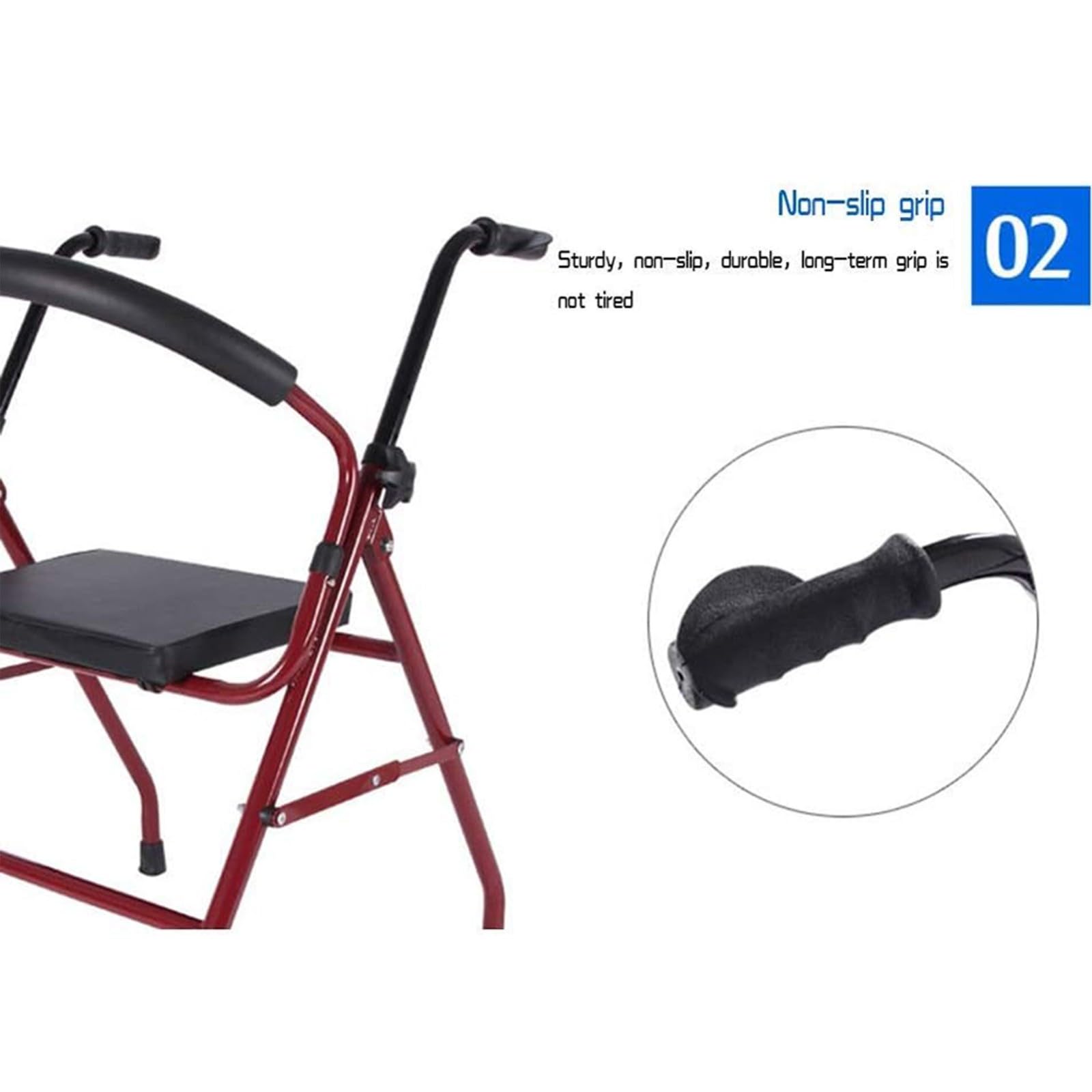 Andador para Ancianos De 4 Ruedas Plegable,Andador Ortopedia Altura Regulable Andadores Adultos,Caminadores para Mayores Andador con Asiento,Andador Plegable Ligero