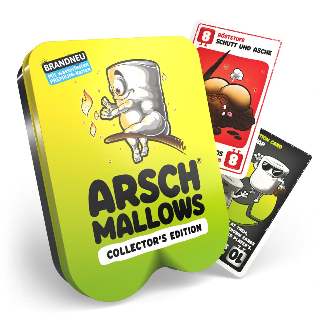 DENKRIESEN - ARSCHMALLOWS® Collector's Edition – Weniger frisst mehr | Wasserfestes Kartenspiel | Ab 9 Jahren | 2-6 Spieler | Lustiges Familienspiel | Perfekt für Spieleabende und Partys