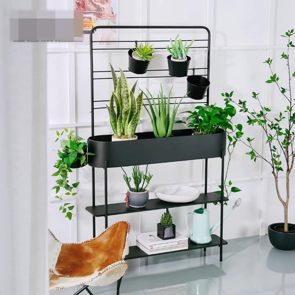 Tiered Plant Stand Indoor Outdoor Iron Garden Flower Stand Plant Rack Balcony Outdoor Floor-to-ceiling Partition Green Plant Rack Outdoor Plant Stands For Patio