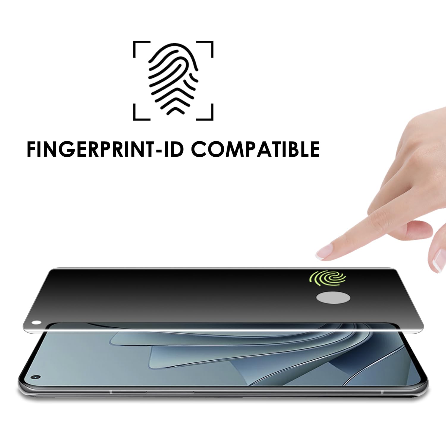 Lot de 3 protections d'écran de confidentialité en verre trempé pour OnePlus 10 Pro, anti-espion, toucher sensible, compatible avec empreintes digitales, dureté 9H, résistant aux rayures