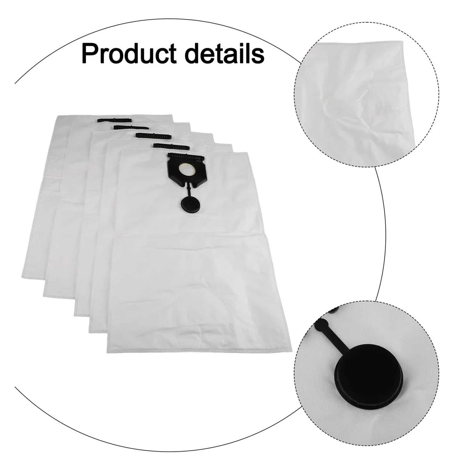Bolsas de polvo for aspiradora tela no tejida, compatibles con Karcher NT 40/1 50/1 Tact 2.889-155,0, 5 uds