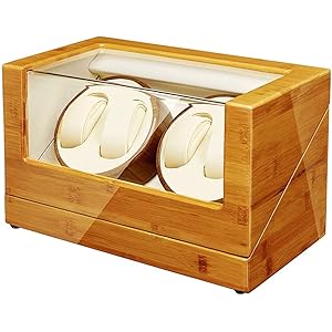 Amazon | ワインディングマシーン 4本 ウォッチワインダー 竹製