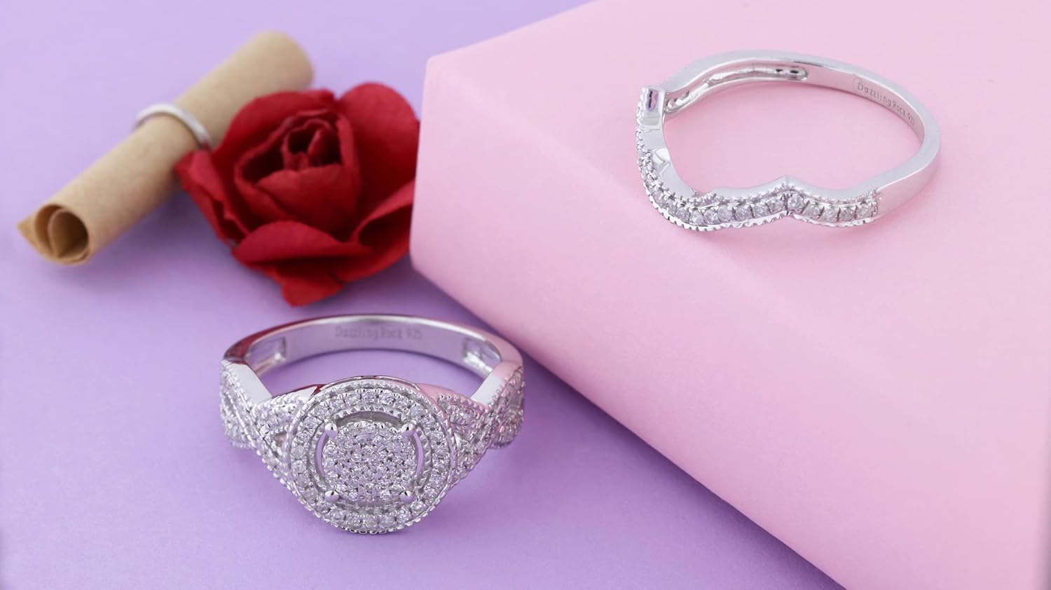 Dazzlingrock Collection Round White Natural Diamond Engagement Ring Set for Women (0.50 Ctw) in 925 Sterling Silver