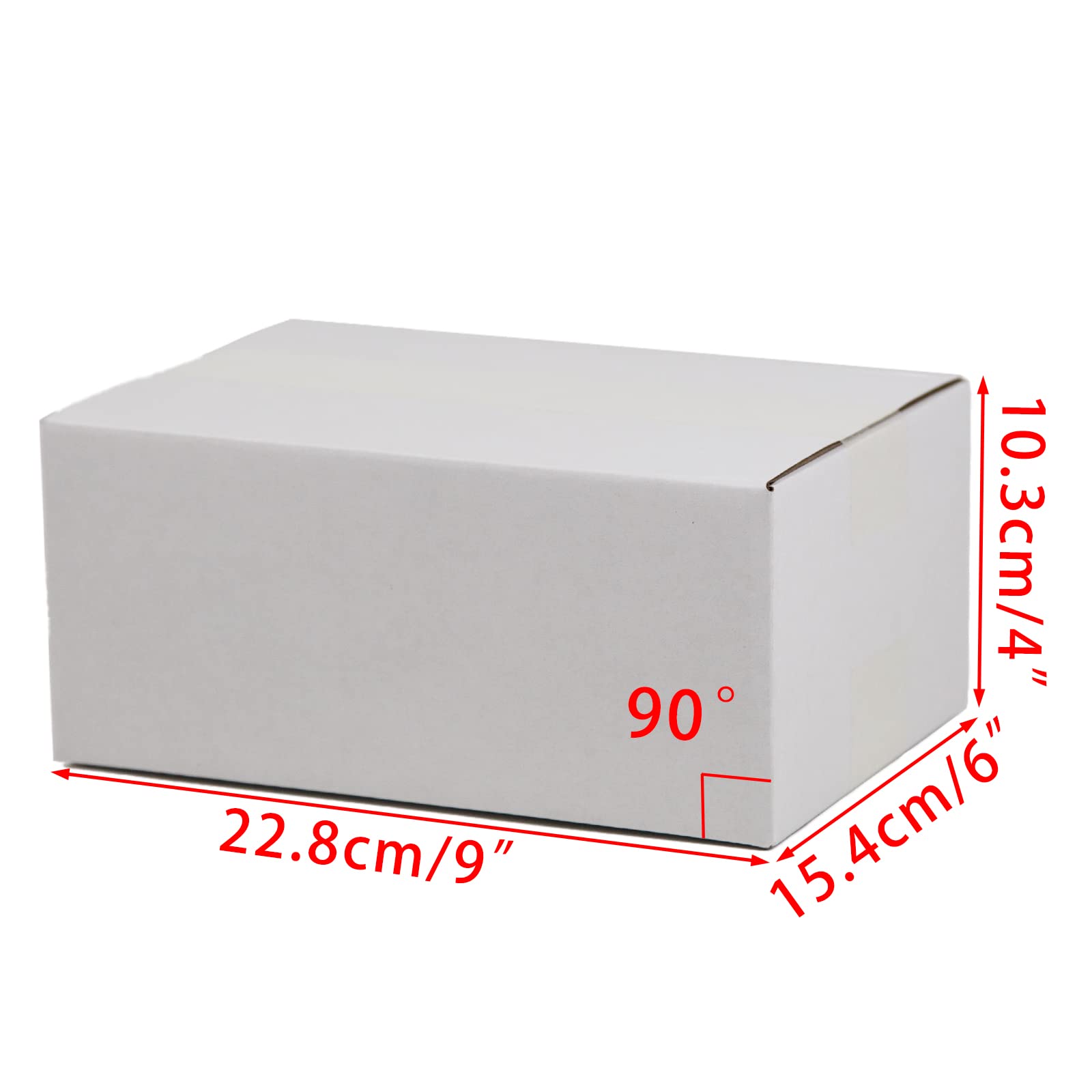 SUNLPH Białe pudełka wysyłkowe, 25 x 15 x 10 cm, małe pudełka z tektury falistej, 25 sztuk
