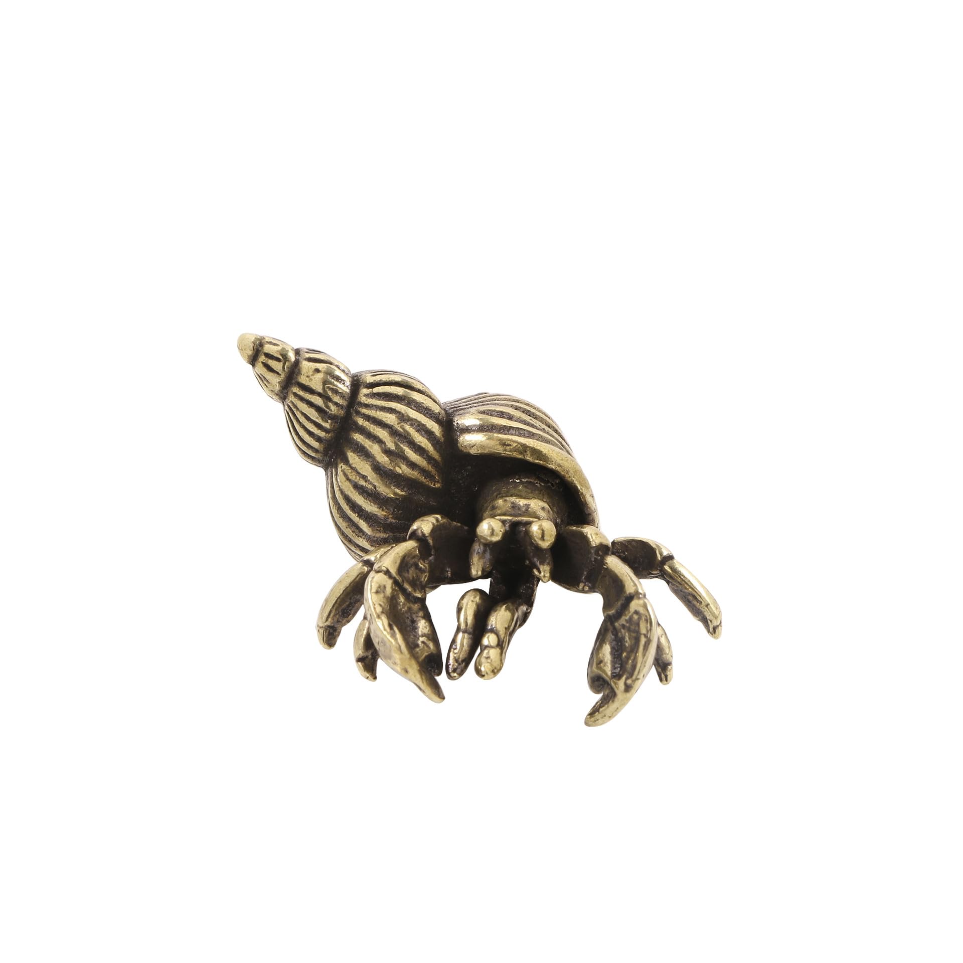 NGDFGR Brass Simulation Hermit Crab Model Sculpture,Interesting Marine Animal Miniature Statue Desktop Ornament Home Bonsai Micro Landscape Decor Accessories