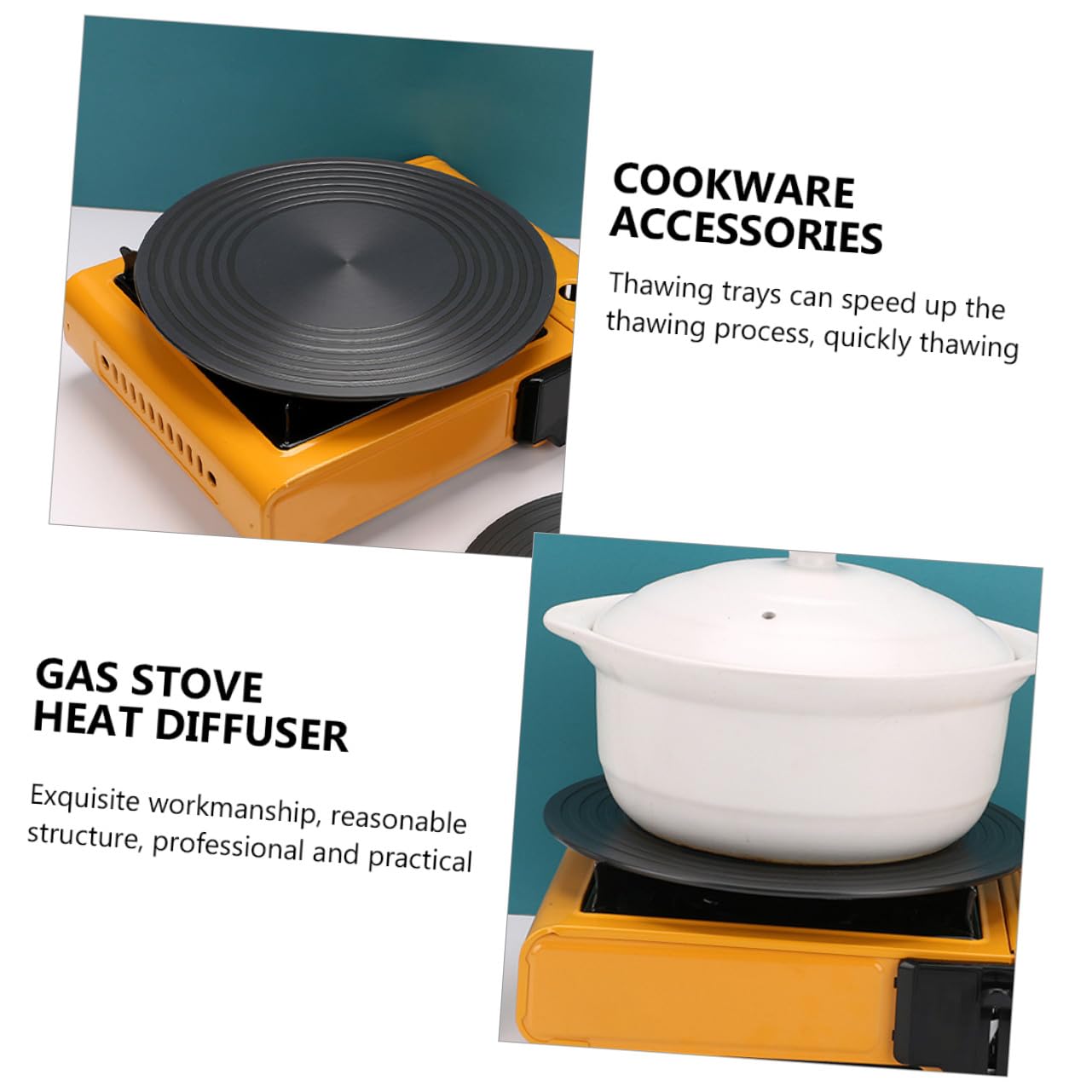 Difusor de Calor para Estufa de Gas 28 Cm Placa Redonda de Descongelación Rápida Acero Inoxidable Protección contra Quemaduras Auxiliar de Cocina Doméstica
